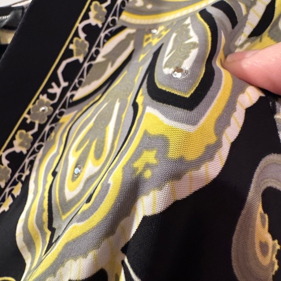 INC International Concepts Black and Yellow Asymmetrical Sundress size S - Picture 3 of 10